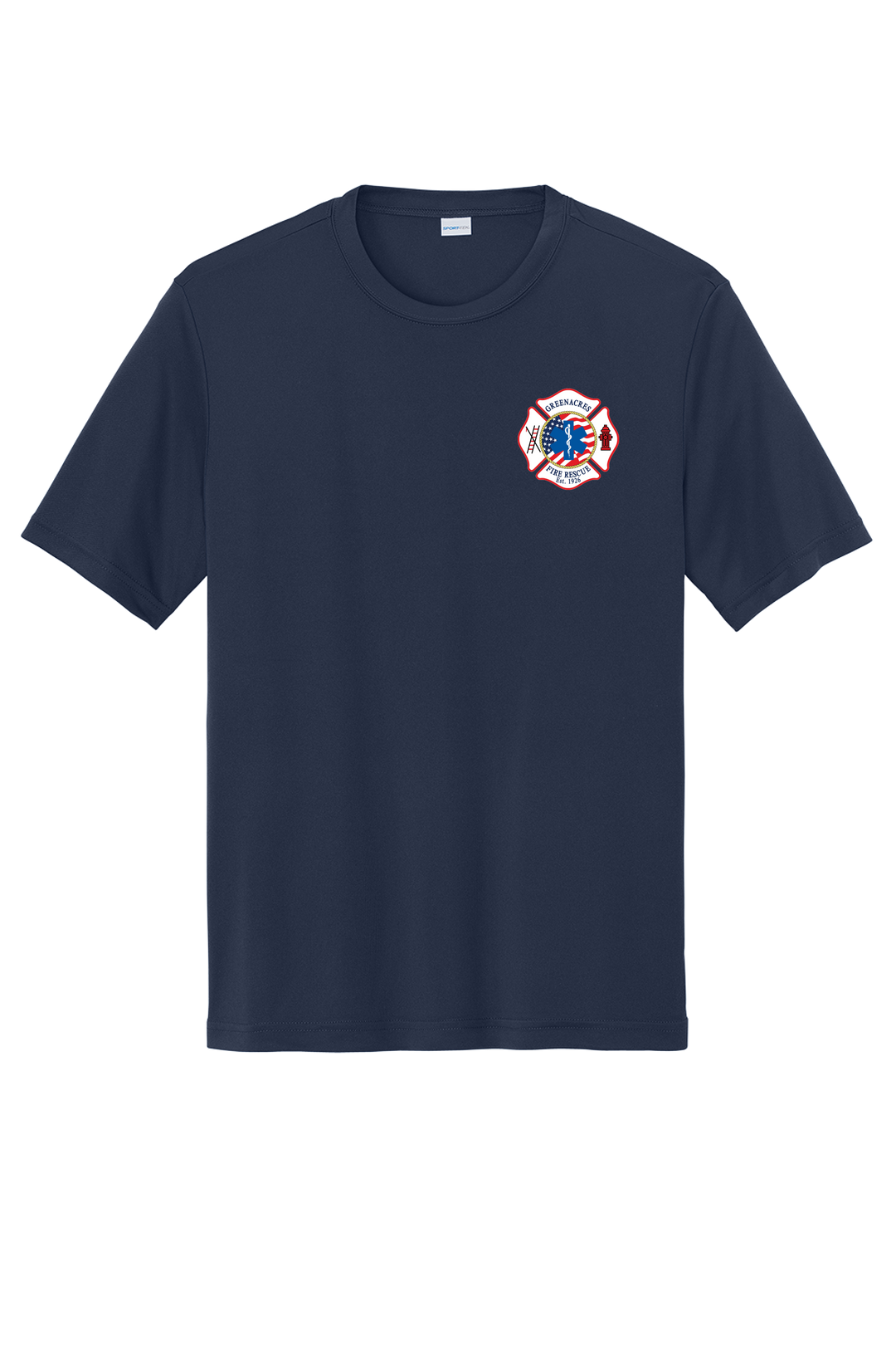 TALL VERSION R94 Flag Navy Moisture Wicking 100% Poly Short Sleeve Crew Neck