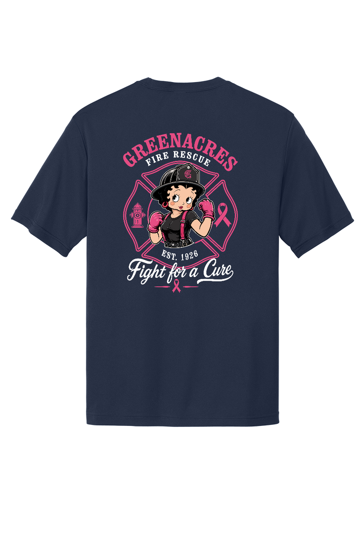 Tall GFR Breast Cancer Awareness 2026 Betty Boop moisture wicking shirt back Navy TST350