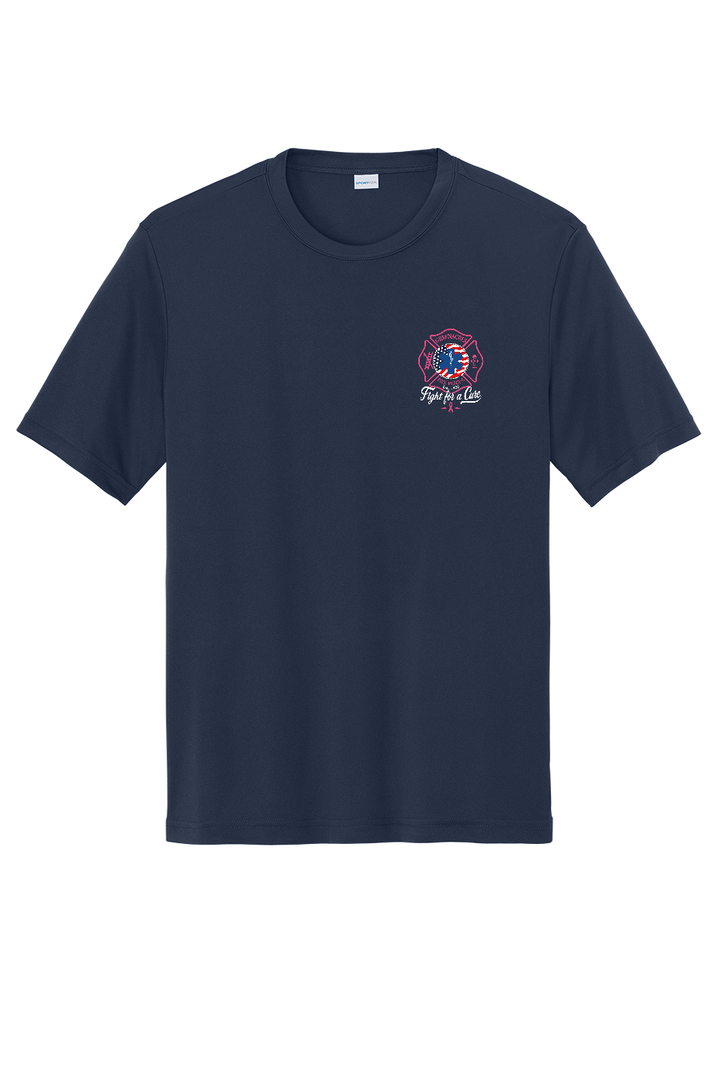 Tall GFR Breast Cancer Awareness 2026 moisture wicking shirt front Navy TST350
