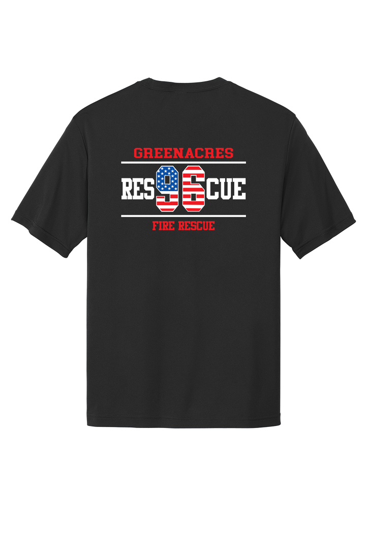 GFR R96 Flag Design Sport-Tek 100% Poly Moisture Wicking Short Sleeve Crew Neck Black