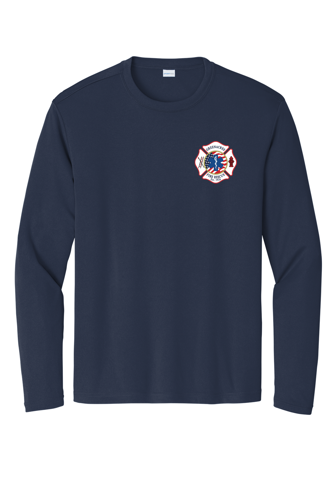GFR R96 Flag Design Greenacres R96 Flag Design ST350LS 100% Polyester Moisture Wicking Long Sleeve Crewneck