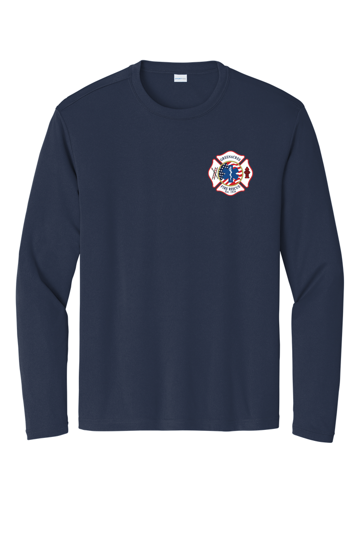 GFR R96 Flag Design Greenacres R96 Flag Design ST350LS 100% Polyester Moisture Wicking Long Sleeve Crewneck
