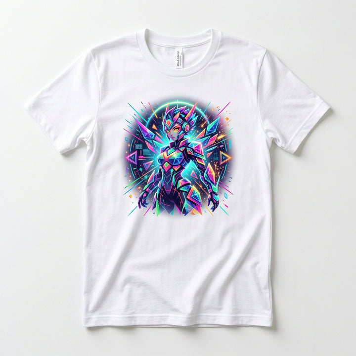 White custom t-shirt with AI-generated artwork printed on front - Arnold Prints AI shirt printing service