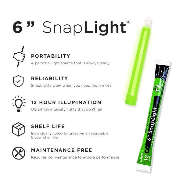 Cyalume Green 6 Inch Glow in The Dark Chemical Light Stick 12 hr Light