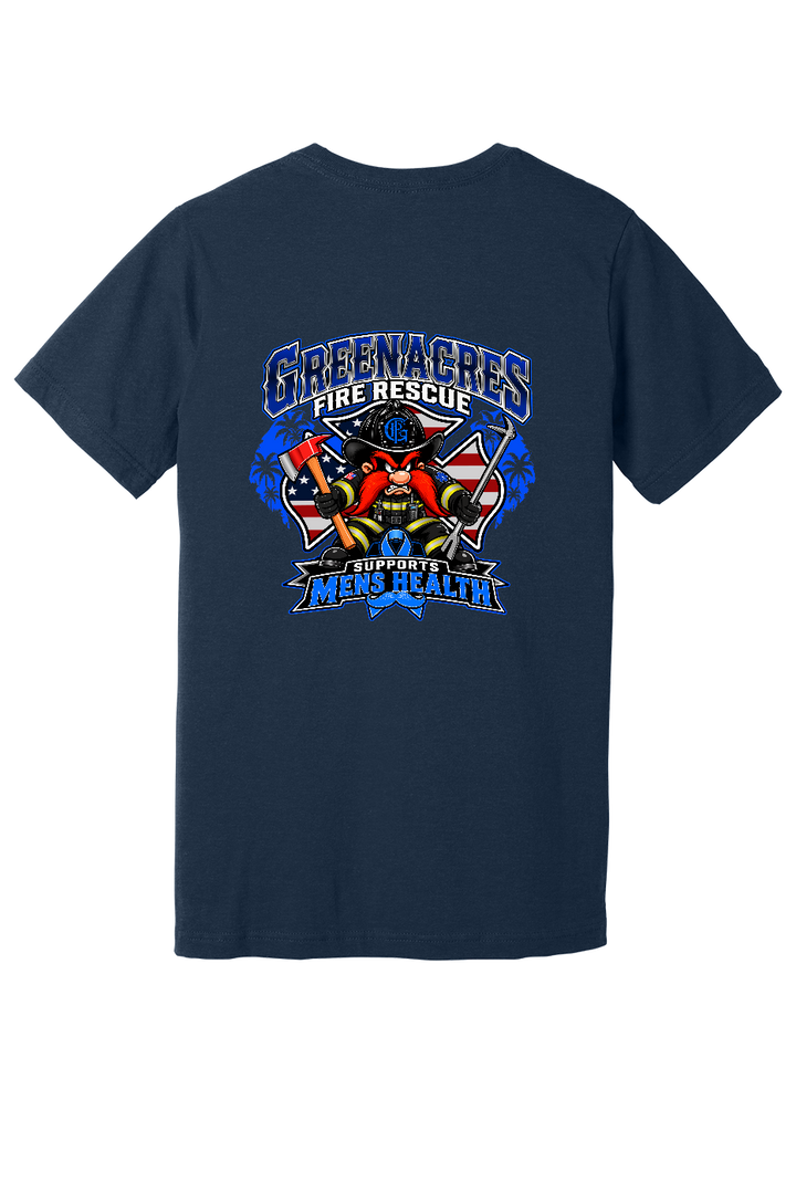 GFR November Men's Health Month 2026 shirt back Navy Bella Canvas 3001CVC