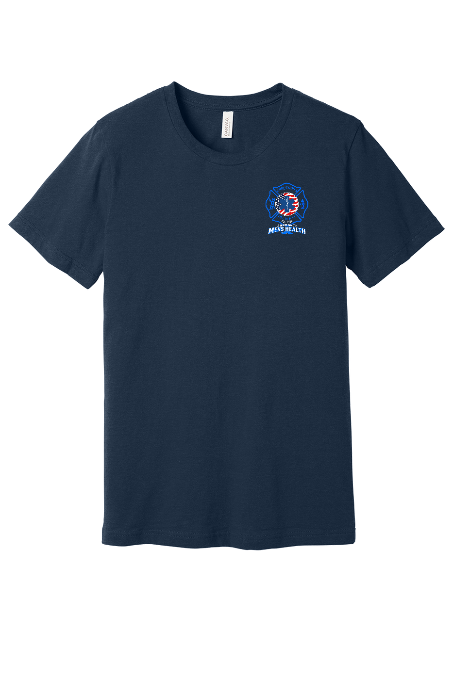 GFR November Men's Health Month 2026 shirt front left chest Navy Bella Canvas 3001CVC