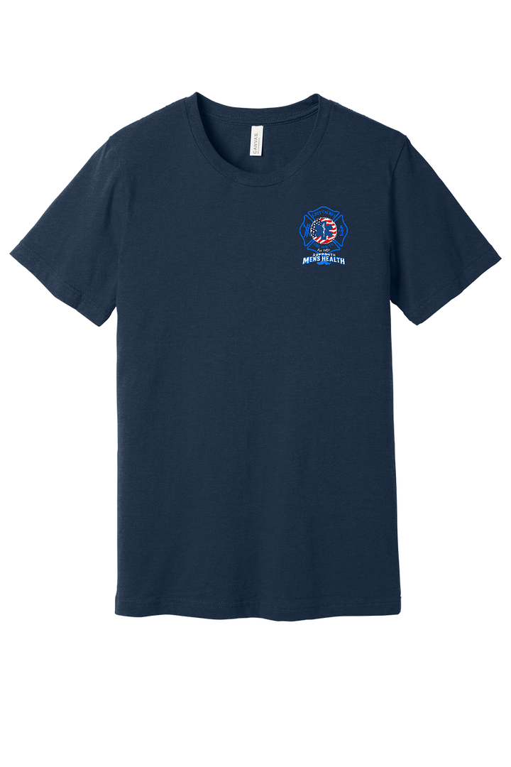 GFR November Men's Health Month 2026 shirt front left chest Navy Bella Canvas 3001CVC