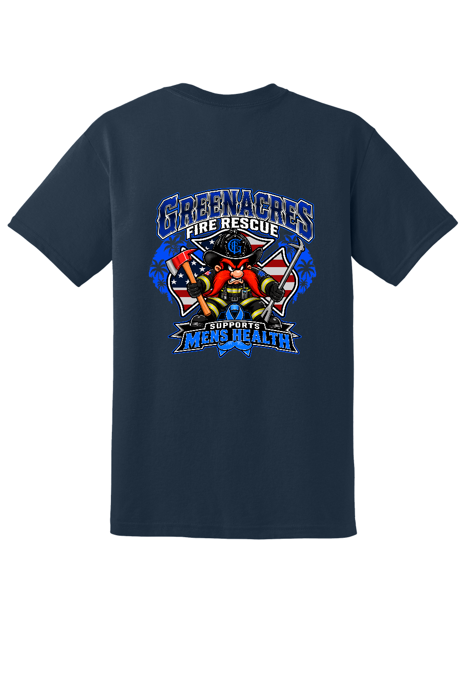 GFR November Men's Health Month 2026 shirt back Navy Gildan 8000
