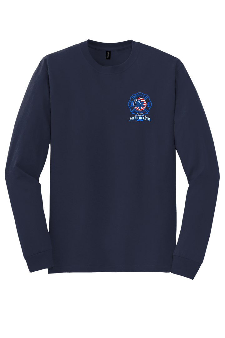 GFR November Men's Health Month 2026 long sleeve front left chest Navy Gildan 8400