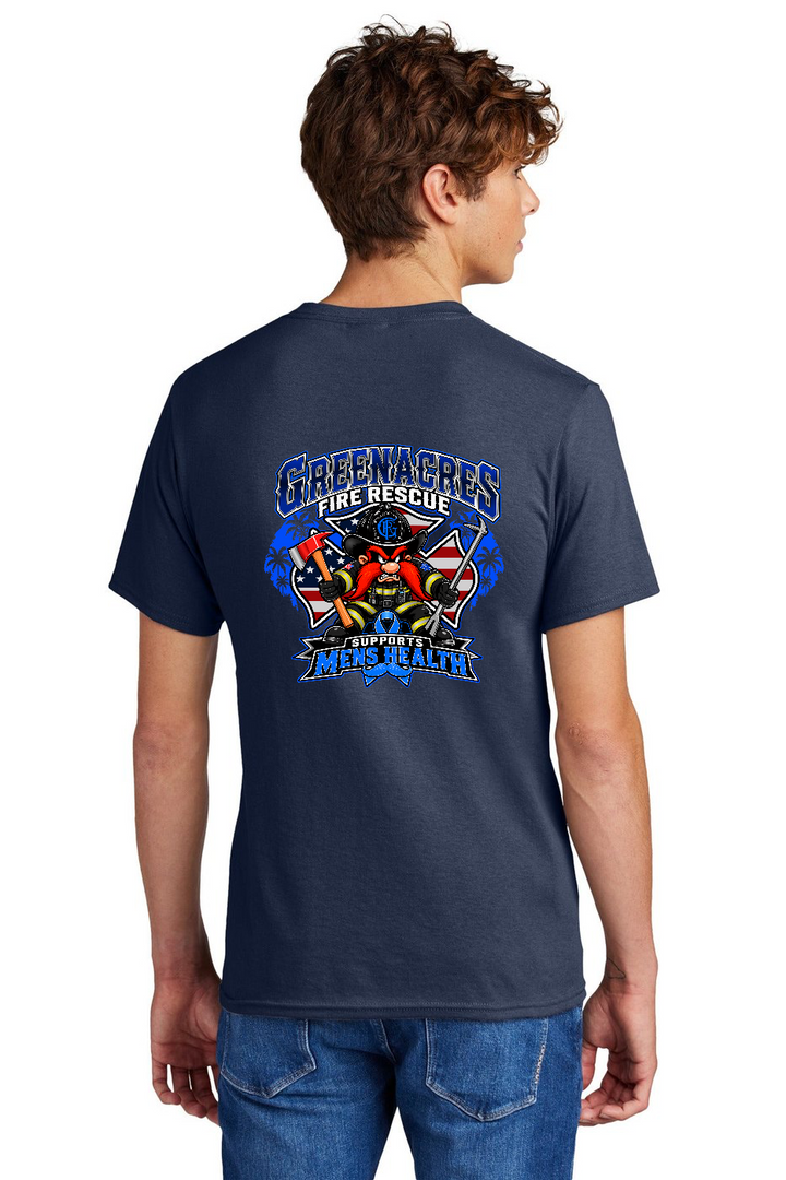 Tall GFR November Men's Health Month 2026 shirt back Navy Port and Company PC55T