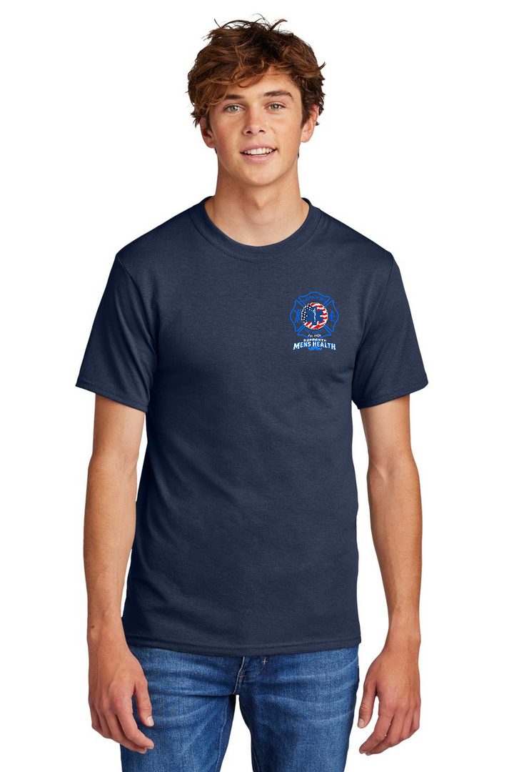 Tall GFR November Men's Health Month 2026 shirt front left chest Navy Port and Company PC55T