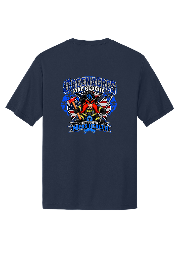 GFR November Men's Health Month 2026 moisture wicking shirt back Navy Sport-Tek ST350
