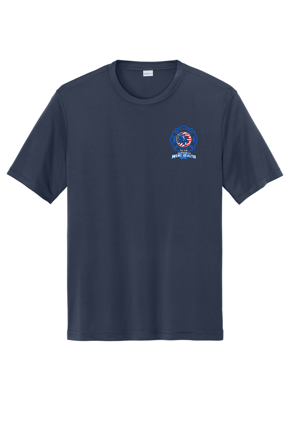 GFR November Men's Health Month 2026 moisture wicking shirt front left chest Navy Sport-Tek ST350