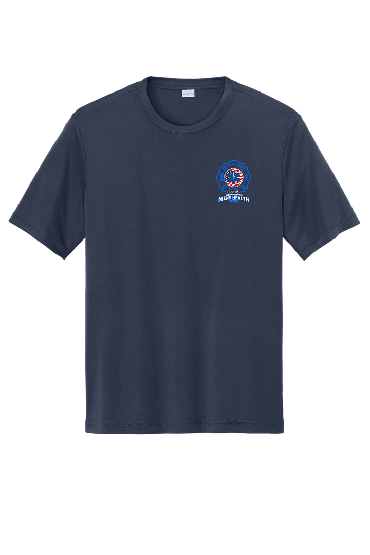 GFR November Men's Health Month 2026 moisture wicking shirt front left chest Navy Sport-Tek ST350