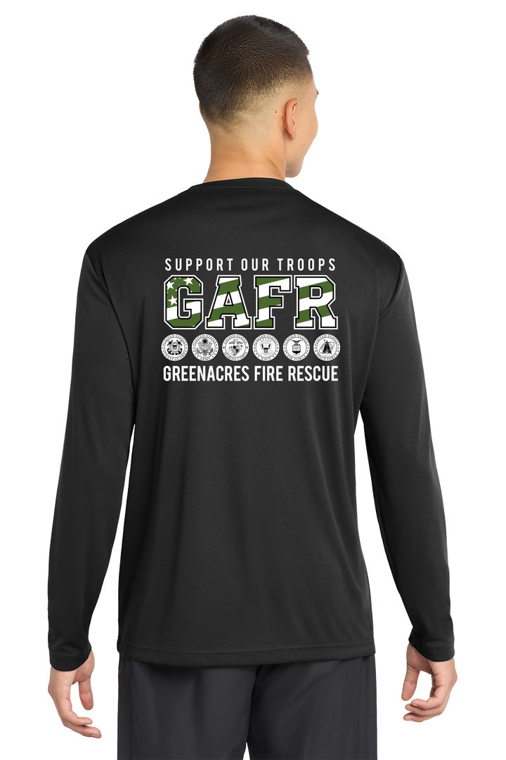 Tall Version GFR Memorial Day 50/50 DryBlend Long Sleeve Crew Neck Black