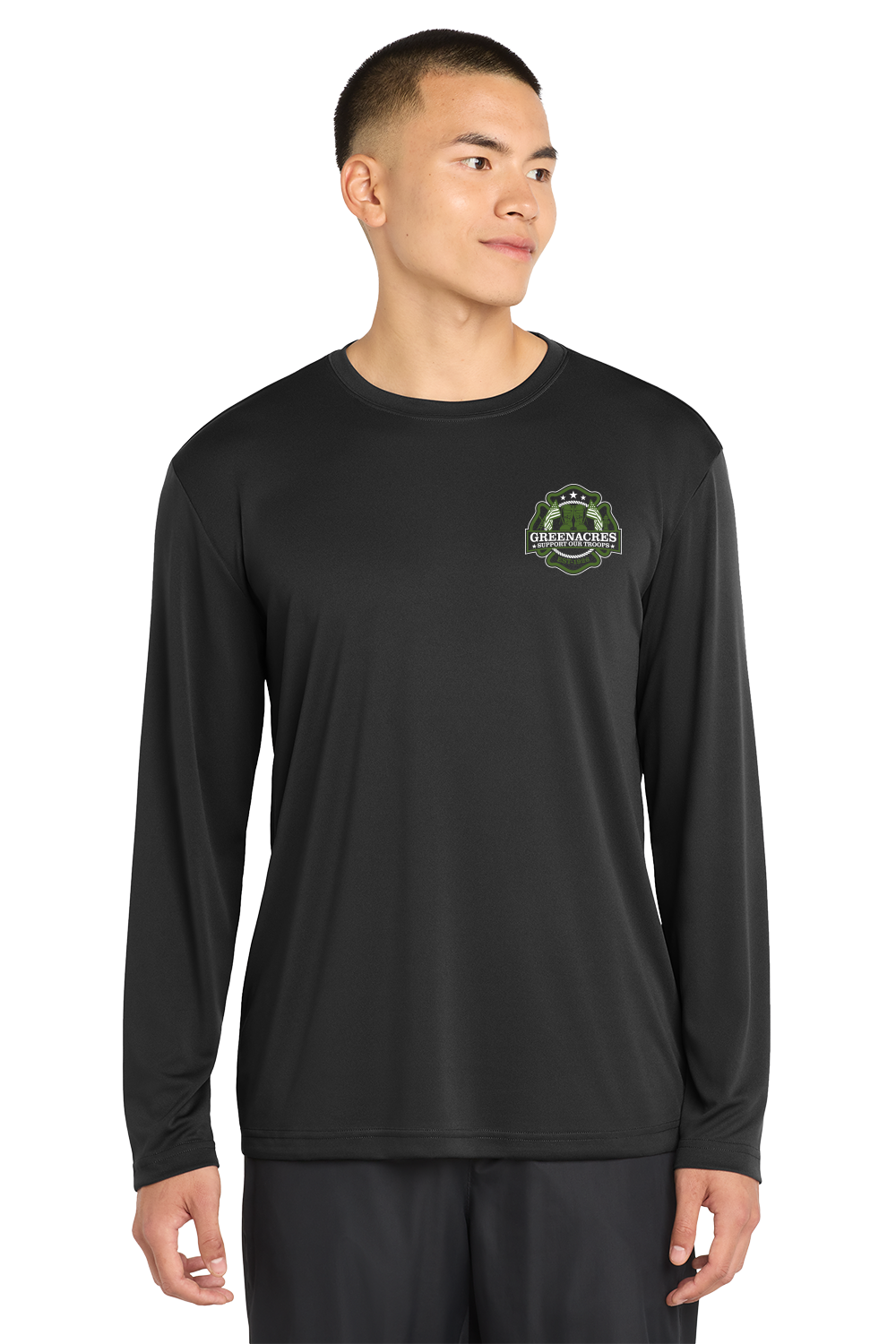 Tall Version GFR Memorial Day 50/50 DryBlend Long Sleeve Crew Neck Black