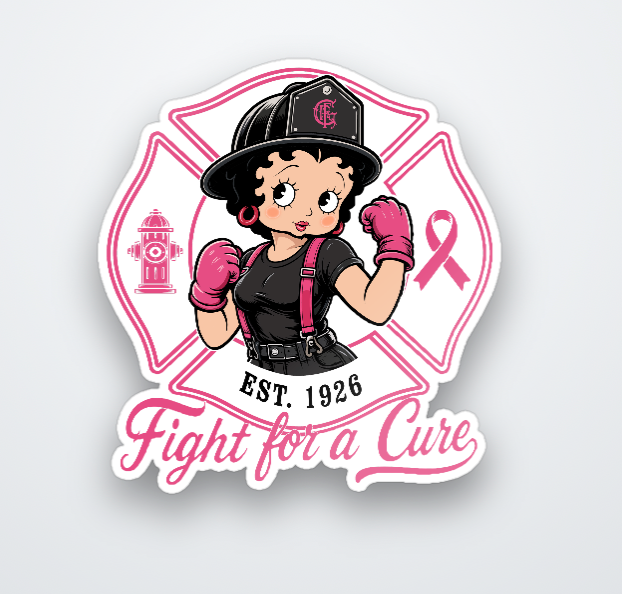 GFR Breast Cancer Awareness 2026 Betty Boop 3 inch contour cut vinyl decal