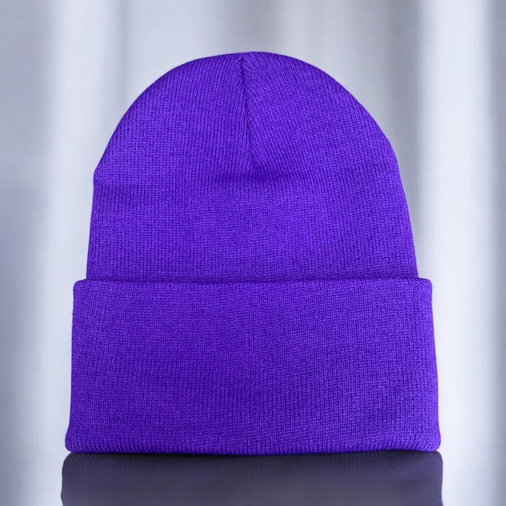 Waluigi -Inspired Purple with 3D Puff updside-down ‘L Beanie with Flip - Gamer Hat for Cosplay & Everyday Wear