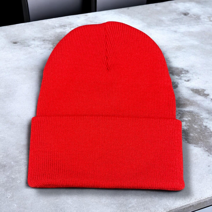 Mario-Inspired Red 3D Puff ‘M Beanie with Flip - Gamer Hat for Cosplay & Everyday Wear