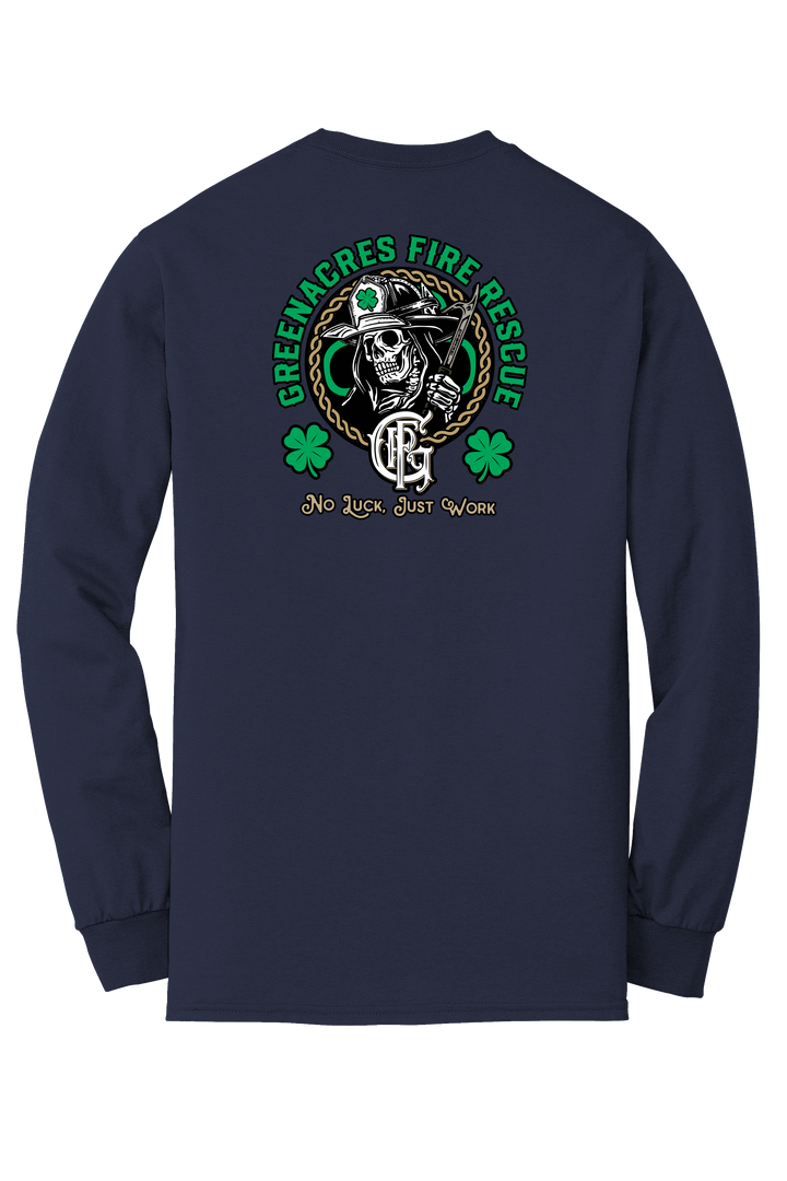 GFR St. Patrick's Day Gildan DryBlend 50/50 Long Sleeve Crew Neck Navy