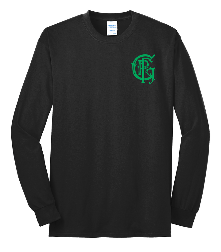 TALL VERSION GFR St. Patrick's Day  DryBlend 50/50 Long Sleeve Crew Neck Tall Black