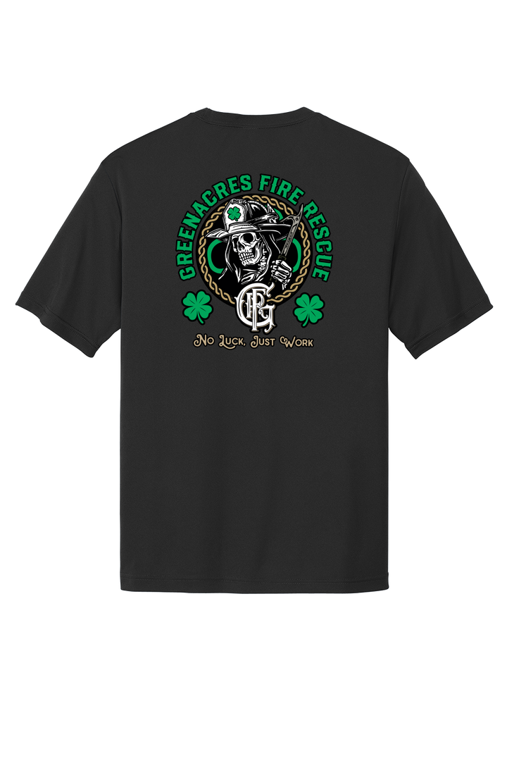 GFR St. Patrick's Day Sport-Tek 100% Poly Moisture Wicking Short Sleeve Crew Neck Black