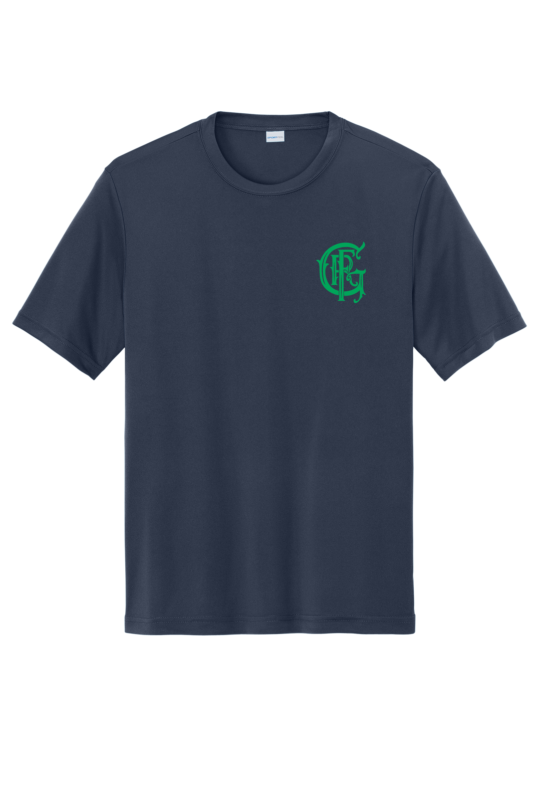 GFR St. Patrick's Day Sport-Tek 100% Poly Moisture Wicking Short Sleeve Crew Neck Navy